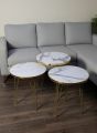 Coffee Table Set of 3 | Round Coffee Tables for Living Room | Glossy UV Sheet Wooden Coffee Table | Modern Coffee Table Set for Home. 