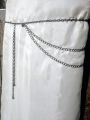 Elegant Multi-Layer Metal and Beads Chain Waist Belt. 