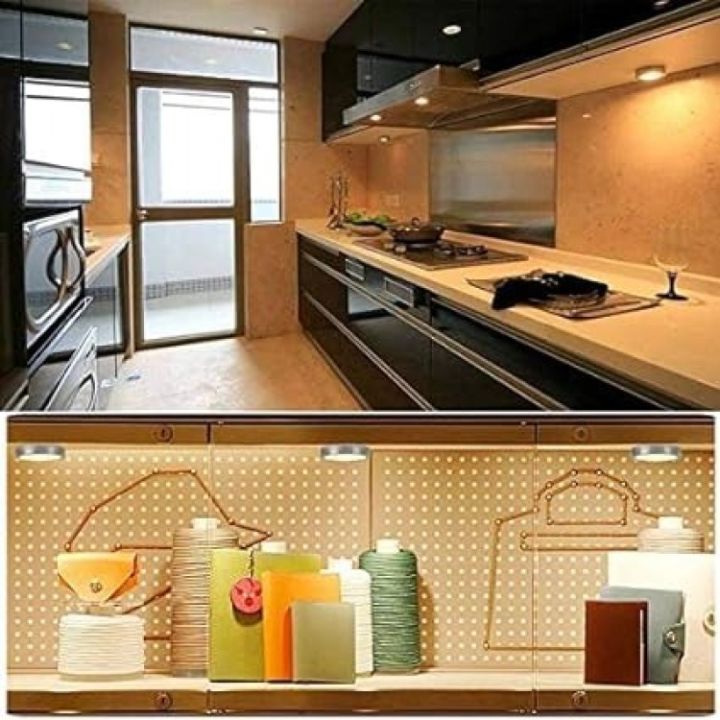 Wireless LED Puck Light 3 Pack with Remote Control, 5W Under Cabinet Lighting, COB Closet Tap Night Lights, Battery Powered
