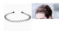 FKC 1 Pcs Metal Wavy Style Headband for Unisex Black Hair Band For Girls & Mens. 