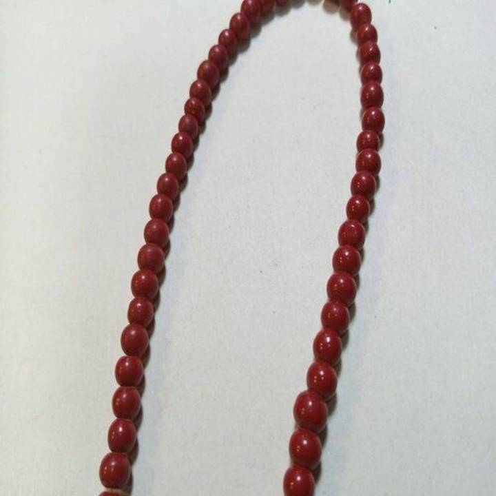 Maroon colour marble stone string size is 4mm for sale in very reasonable price.