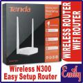 TENDA N301 / ROUTER / WIRELESS N300 EASY SETUP ROUTER WIRELESS WIFI ROUTER EXTENDER HOME NETWORK 4 PORTS 300MBPS DOUBLE ANTENNA ROUTER. 