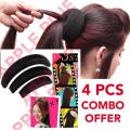 Set Of 3 Hair Moon Shape Puff And Donut Bun Hair DIY Volume Increase Puff Sponge Pad Bump Up Insert Base. 