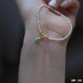 [ New ] Exquisite Inlaid Green Jade Zircon Small Pendant Gourd Water Drop Pendant mini Pendant Fashionable All Match Jewelry. 