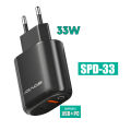 SOVO Racer SPD-33 USB + PD 33W Built-In Intelligent Chip Fast Charging Adapter. 
