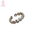 Lightweight Copper Ring Adjustable Heart Shape Women's Ring Stylish Punk Copper Jewelry for Birthday Gift Commute Solid Color Stainless Steel Finger Ring Exquisite Ring. 