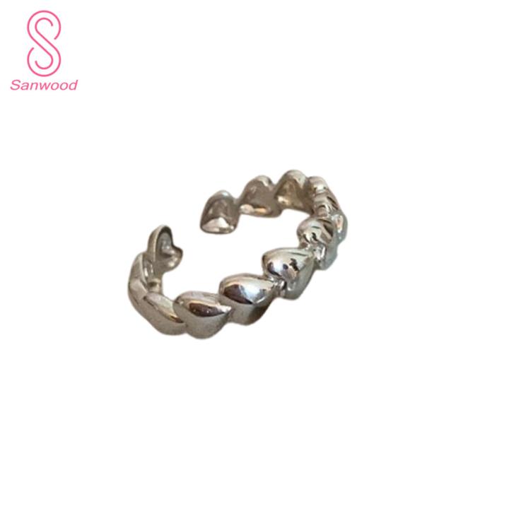 Lightweight Copper Ring Adjustable Heart Shape Women's Ring Stylish Punk Copper Jewelry for Birthday Gift Commute Solid Color Stainless Steel Finger Ring Exquisite Ring