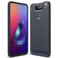 For Asus Zenfone 6 ZS630KL Case Carbon Fiber TPU Shockproof Soft Silicone Phone Cover. 