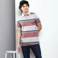 MAX 21 MEN'S CONTRAST STRIPED SHORT SLEEVE POLO SHIRT. 