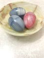 Egg Shape 2 PC Set Onyx Calcite Decoration & Massager - Crystal Gift Healing - Meditation Stone - Collectible Hand Carved 2" (Marble/Onyx Hand Crafted). 
