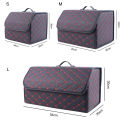 PU Car Organizer 54*30*30cm Multifunctional Waterproof Foldable Leather Emergency Storage Box Car Trunk Accessories Organizer. 