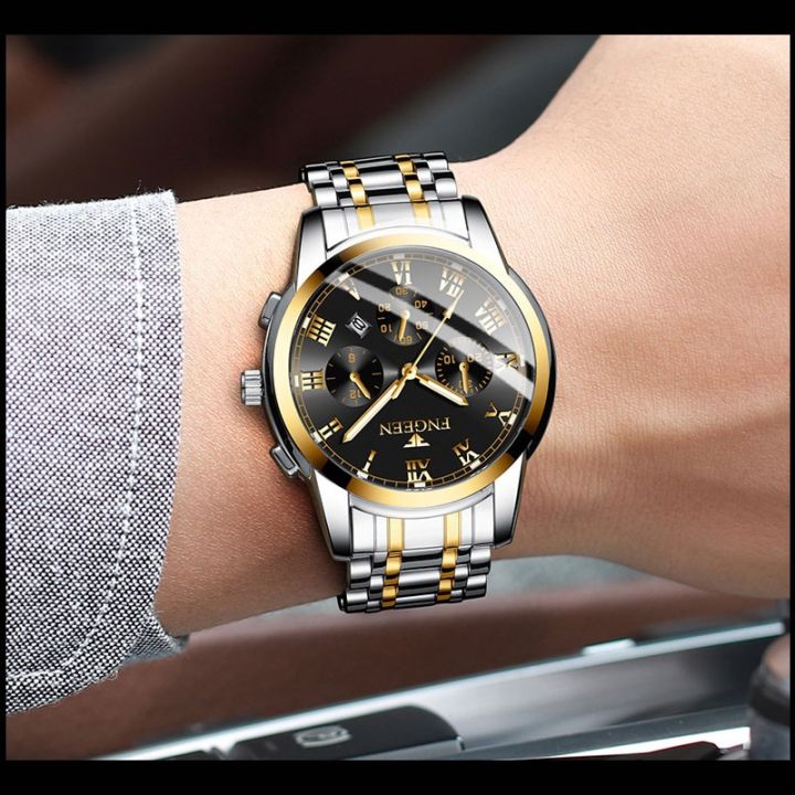 Fngeen%20Men's%20Fashion%20Steel%20Belt%20Quartz%20Calendar%20Luminous%20Casual%20Waterproof%20Watch%20-%20Image%202