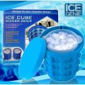 New Magic Ice Cube Maker Genie Silicone - Ice Bucket The Revolutionary Space Saving Ice Cube Maker - Blue. 