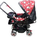 2 in 1 Handle 8 Big Wheels Pram For Kids With Food Tray Suitable For Newborn to 5 years Multicolors. 