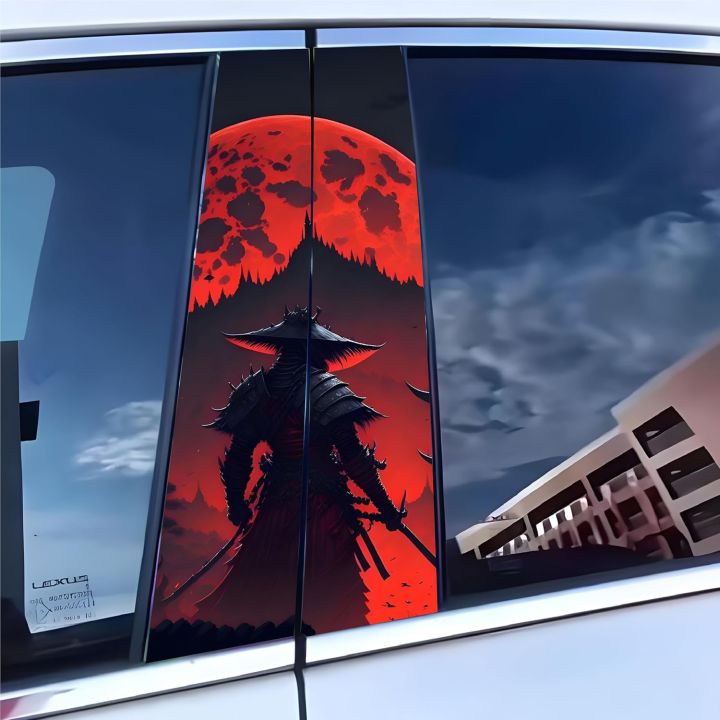 Samuri Pc Sticker 2 Pc Samurai Car Pillar Stickers for Door Pillar Multicolor Stylish Car ...