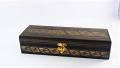 Hand Made Wooden Lacquer Art Jewelry Box 3" x 9". 