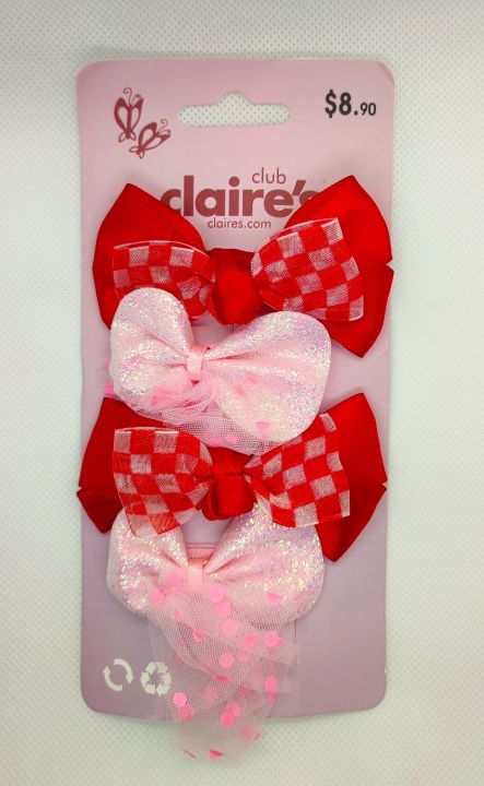 Claire%E2%80%99s%20Club%20Ribbon%20Hair%20Bow%20Clips%20Pack%20of%204%20Headband%20Hair%20Accessories%20Band%20for%20Women%20(Product%20of%20UK)%20-%20Image%202