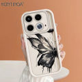 Hontinga for Infinix Note 40 Back Cover black butterfly Pattern Ladder Soft Camera Protection Rubber Phone Case for Girls. 