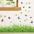 2025 New 3D Fresh Green Plant Removable Green Grass PVC Wall Stickers Home Decor Kids Room Bathroom Mural waterproof DIY Removable Art Vinyl Size: 40 x 136 CM. 