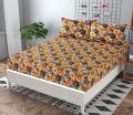 MBS 3pcs bed sheet king size | 100% Pure Cotton Double bed bed sheet with Pillow Cover | 3D Printed Fitted Fancy Bedsheets.. 