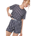 Nasty Gal Black Jersey Gingham Pajama Short Scrunchie 3-Piece Set - Trendy And Comfortable Loungewear Ensemble For Stylish Relaxation. 