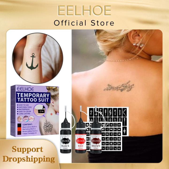 EELHOE Temporary Tattoo Liquid Waterproof Body Art Painting Long Lasting Painless Tattoo Sticker Juice Tattoo Set