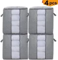 Pack of 4 - To Global---Quilt Storage Bag Folding Washable PEVA Blanket Clothes Packing Organizer. 