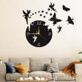 Black Wooden Fairy Clock For Wall Decor / Fairy clock / wall clock / 12 ; 12 diameter / wall clock in Pakistan. 