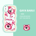 Linemond Cartoon Strawberry Bear case for Samsung Galaxy A02 A03 Core A03S A04 A04S A10 A10S A11 A12 5G A13 4G A14 A20 A20S A21S A22 A23 A24 case,With full cover camera protection. 