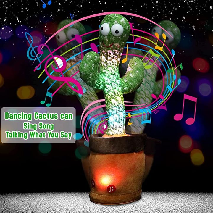 Kids Cute Dancing and Talking Cactus Toy With Talk Back Function