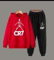 Cr7 Cristiano Ronaldo Printed Fleece Full Sleeves Pull Over Hoodie & Trouser For Men & Boys. 