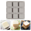 Square Shape Silicone Brownie and Soap Mold 9 Cavity. 