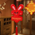 Rabbit Plush Pendant Blessing Word 2023 Bunny Year Cartoon Plush Doll Key Ring Pendant. 