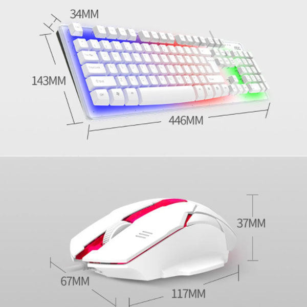 AOC KM100 Cool Backlit Keyboard and Mouse Combo Ergonomic Waterproof Keyboard Color Backlight for Computer PC Laptop  Extra 2% Off