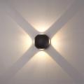 LED COB 4 Sided Wall Lamp Outdoor Wall Light IP65 Waterproof Black. 
