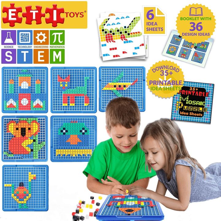 Educational%203D%20Mosaic%20Puzzle%20Game%20for%20Kids%20-%20490pcs%20Multi-Color%20Creative%20Pattern%20with%20Cards%20-%20Image%203