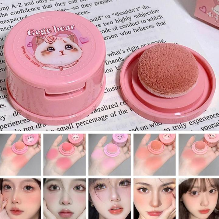 Cute Sponge Blusher Cream Cat Girl's Beauty Makeup Blush Sponge Cosmetics Tint Natural Brightening Dropshipping Matte Mud C Y0G8