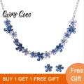 Cring Coco Necklace for Party Wedding Women's Trendy Zinc Alloy Flower Choker Chain Statement Necklaces Silver Color Jewelry. 
