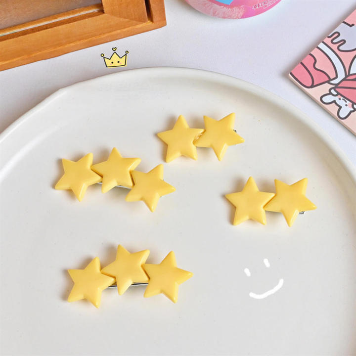 One line hairpin Cartoon hairpin Adorable hairpin Cute hairpin Star hairpin Kawaii hairpin Yellow hairpin Girl children hairpin hairpin for Children hairpin Girls' accessories Summer hairpin wear