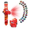 Disney Cars Lightning Mcqueen Wrist Watch 3D Projection Watch 24Pictures 3D Projection Children Toy Student Digital Watch Gift. 