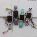 New Bohemian Style Woven Hand Strap Rectangle led Women's Watch Mori Girl Student's Watch Ethnic Style LED Watch. 