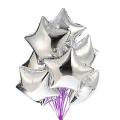 SILVER STAR FOIL BALLOON ( PACK OF 5 STAR FOIL BALLOON ). 