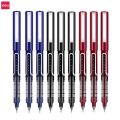 Deli Rollerball Pens, 0.5mm Quick-drying Liquid Ink Stick Ballpoint Blue Gel Pens for Adult Kids Writing Note Taking. 