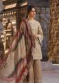 Sakura by Noor Textiles, Schiffli Embroidered Lawn Unstitched 3 Piece, Light Brown. 