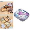 Small Tin Box with Lid Small Items Container Household Metal Hinged Tin Box. 
