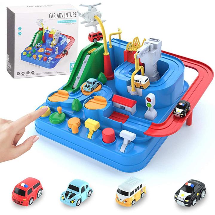 Car Adventure Toy Race Track Funny Big Adventure Car Track and Parking Garage Rescue City Toy for Kids Toddlers, Parent-Child Interactive Car Racing Kids Toy Puzzle Car Track Parking Playsets Gifts for Boys Girls