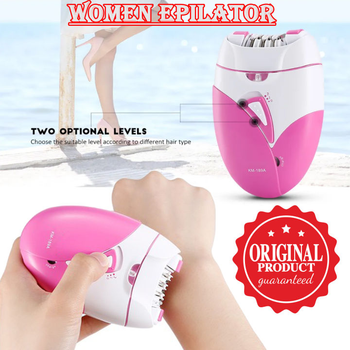ORIGINAL 189A Women Epilator Shaver Depilator - Lady Hair Remover Tool - NEW Ladies Shaver Hair Removal Accessories - Depilatory Use for Full Body - Best Mini Rechargeable Professional Electric Female Shaving machine - Women’s Facial Hair Remover