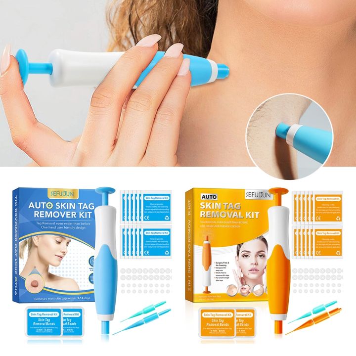 Auto Skin Tag Remover Painless Facial Beauty Tools Mole Wart Spot Skin Tag Removal Kit With Cleansing Swabs Home Use