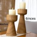 Wooden Candle Holder Pack of 1 Natural Finish Decorative Candle Stand for Home Office Living Room Tabletop Decor. 
