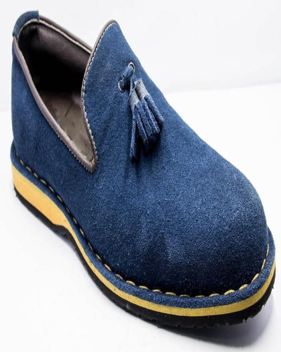 Blue & Brown Suede Shoes for Men